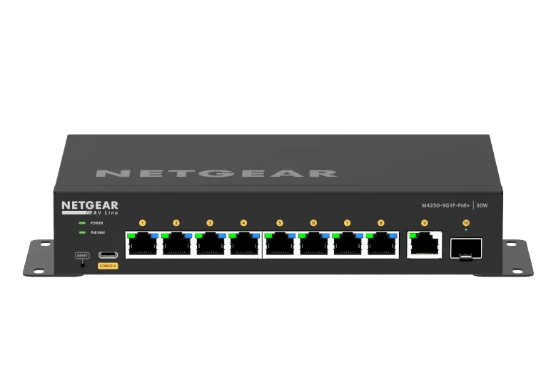 NETGEAR AV Line M4250-9G1F-PoE+ (GSM4210PD) – Brand New | Original Box & Accessories