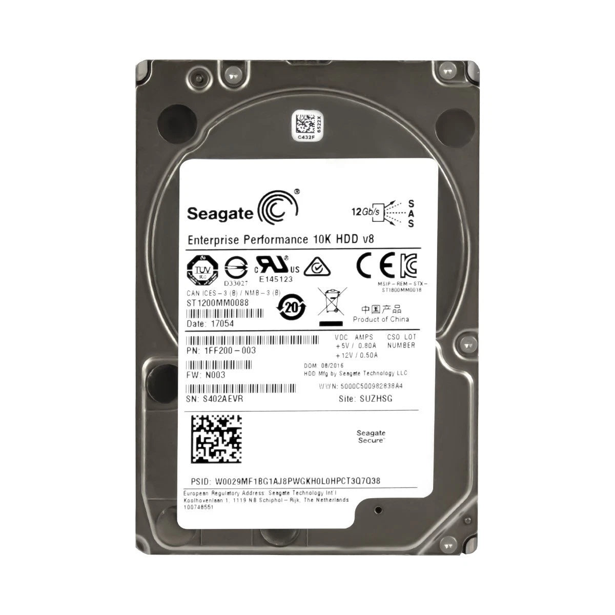 Seagate 1.2TB 10K 128MB SAS-3 2.5" Enterprise Hard Drive