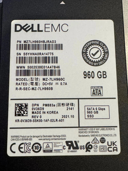 Dell 960GB SATA SSD – 6Gbps | 2.5" Enterprise SSD | Hot-Swap