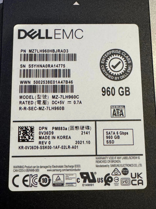 Dell 960GB SATA SSD – 6Gbps | 2.5" Enterprise SSD | Hot-Swap